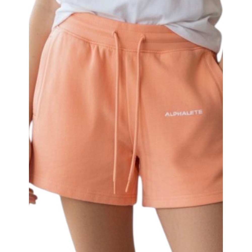 Alphalete Women's Essential Core Shorts Orange Frost S gym lounge athleisure NWT